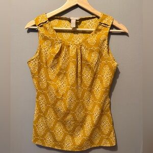 Banana Republic Yellow Paisley Sleeveless Top